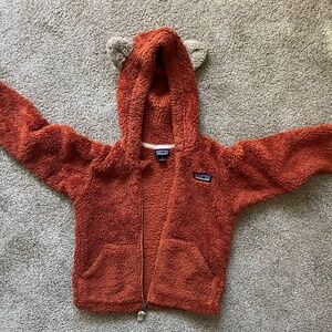 Baby Furry Friends Fleece Hoody - Rust 2T